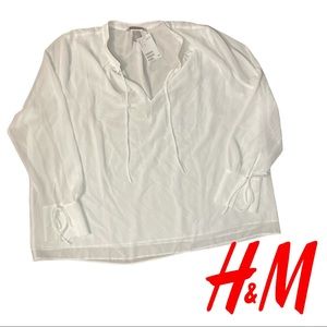 OkH&M white blouse, new with tags, sixe XL